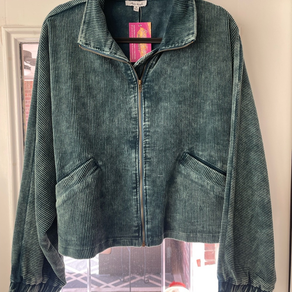 White Birch Corduroy Zip Up Jacket